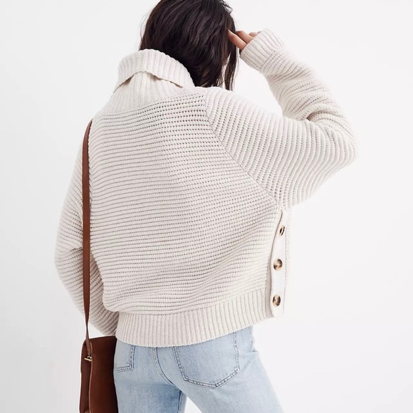 Madewell Side Button Turtleneck Sweater Small